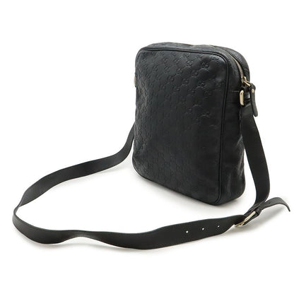 Guccissima Shoulder Bag Crossbody Leather Black Gold Hardware 201448