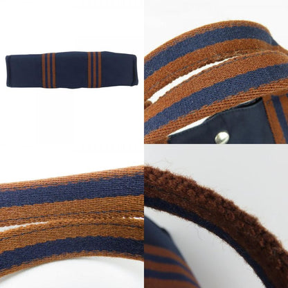 Hermes Tote Bag Fourre Tout MM Cotton Canvas Navy Brown Business Stylish Ladies