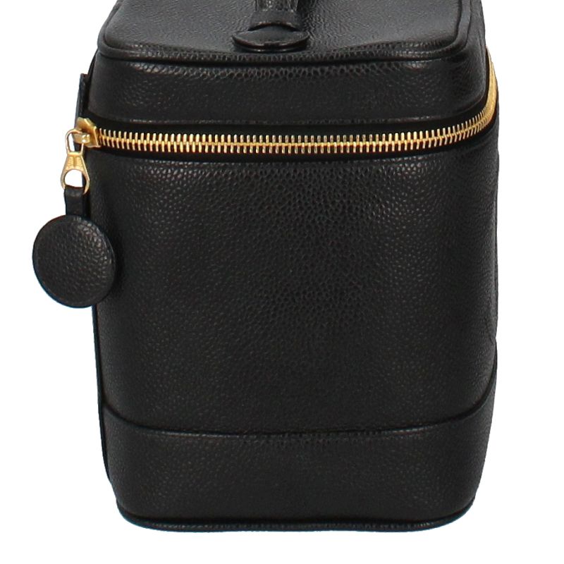 Chanel Vanity Bag A01998 Caviar Skin Ladies Handbag Black Excellent Condition