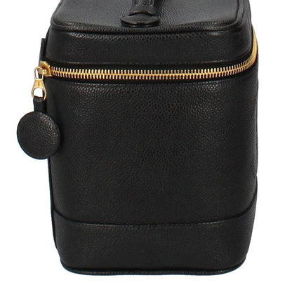 Chanel Vanity Bag A01998 Caviar Skin Ladies Handbag Black Excellent Condition
