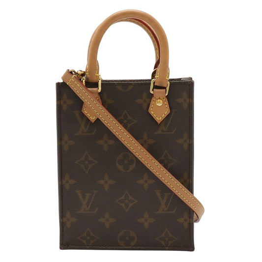 Louis Vuitton Monogram Petite Sac Plat Handbag Mini Bag 2WAY Shoulder Bag M81295