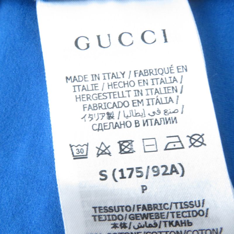 Gucci×adidas 691637 Cotton Trefoil Print Short Sleeve T-shirt Blue S Made In