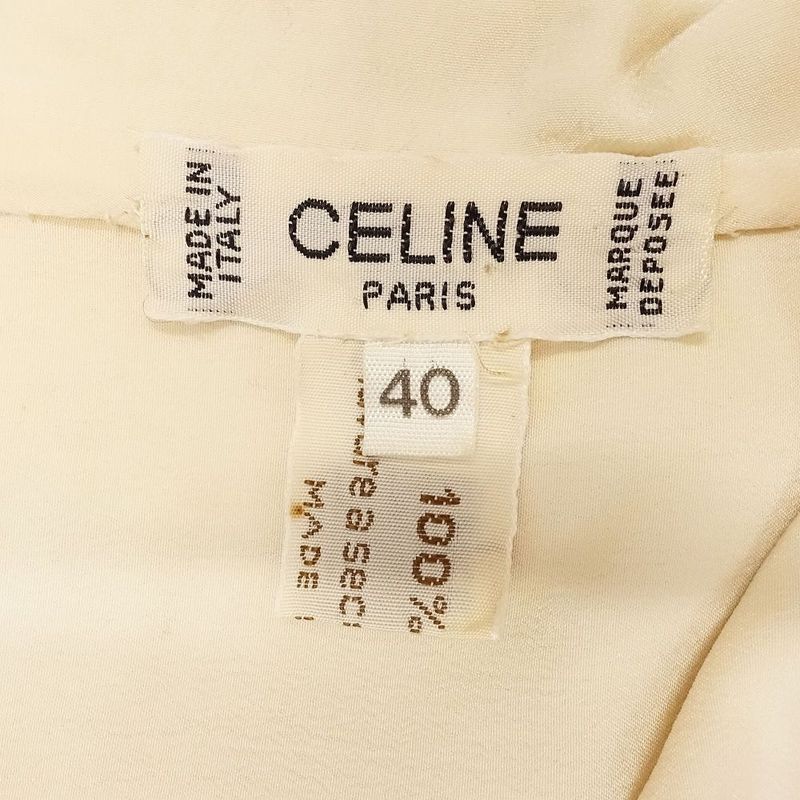 Old Celine Made in Italy 100% Silk Shirt Blouse Long Sleeve Pullover Top 40 M