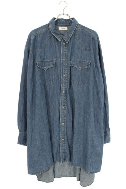 Celine 2t217362m Western Denim Long Sleeve Shirt Men's XL
