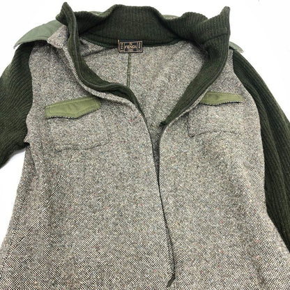 Fendi Dress W Pockets Zip Up Tweed Gray