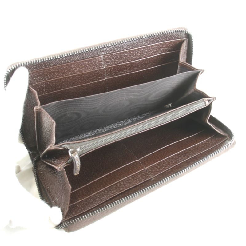 Gucci Round Zipper 307980 493075 Long Wallet In GG Canvas Brown