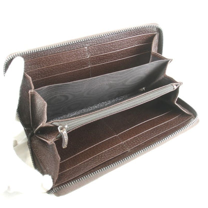 Gucci Round Zipper 307980 493075 Long Wallet In GG Canvas Brown
