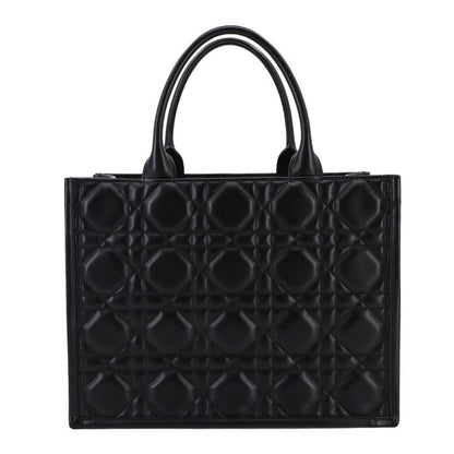 Christian DIOR Macrocannage Book Tote Medium 2way Shoulder Bag Leather 90291006