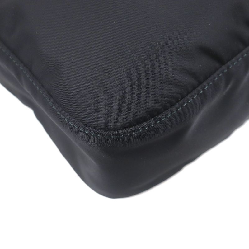 Prada 1bc421 Saffiano Leather Re-nylon Nylon Triangle Logo Triangle Plate