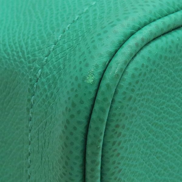 Hermes Garden Party PM Tote Bag Vaux Epson Vert Jade Silver Hardware Green