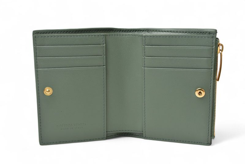Bottega Veneta Wallet Fold Bottega Veneta Mini Wallet 707601 Intrecciato Mint
