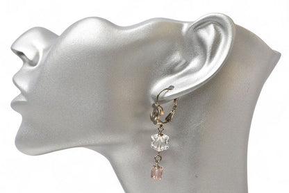 Chanel Earrings Chanel Accessories CC Logo Clear Pink Cube 08P Silver