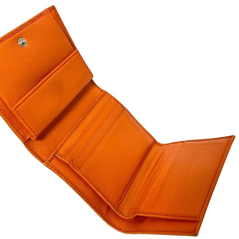 Prada Trifold Wallet - M176a Orange Leather
