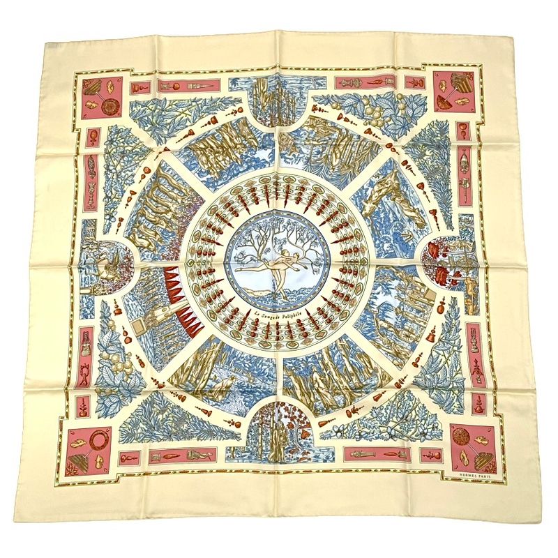 Hermes Scarf Carre 90 Polyfill Dreaming Beige