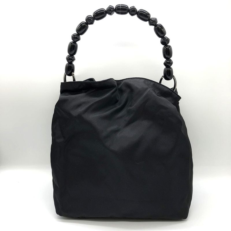 DIOR Handbag Black Maris Pearl Handbag Nylon Women