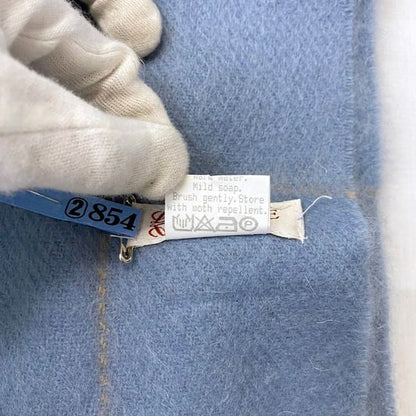 Loewe Scarf Ec21134 Light Blue Check Cleaned