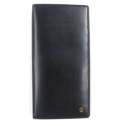Cartier Must Line Leather Logo Hardware Long Wallet Bifold Long Wallet Black
