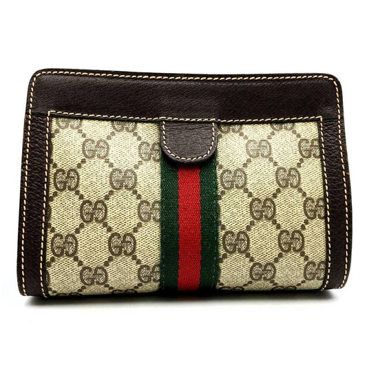 Gucci Parfum Sherry Line Pouch PVC Brown Women's Fashion Accessories
