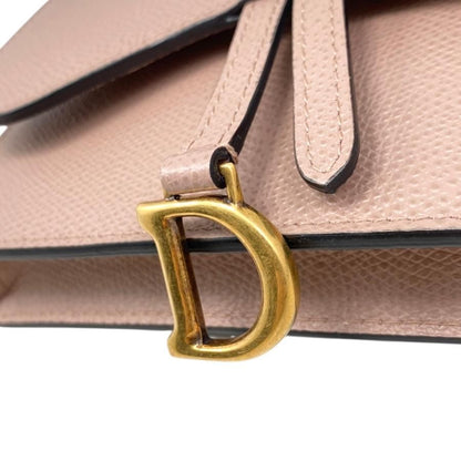 Christian Dior Waist Bag Saddle Belt Pouch S5619cwvg-50pu Logo Pink Beige Gold