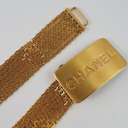 Chanel Chain Logo Plate A07689 Gold Plated Gold 96A Ladies Belt