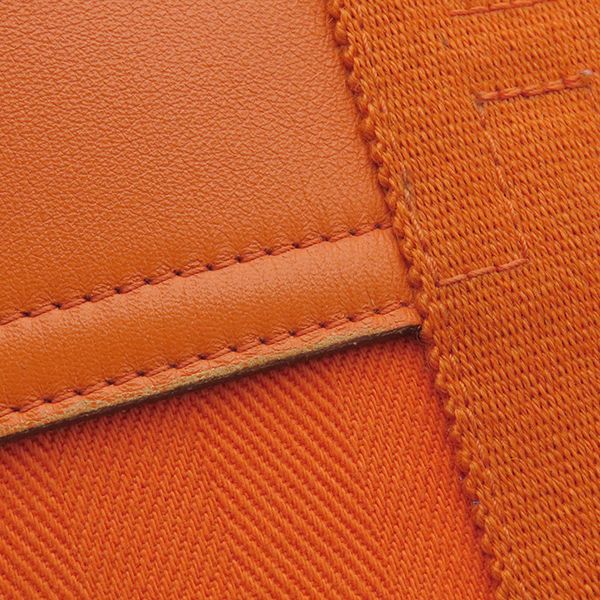 Hermes Handbag Valparaiso PM Twirl Chevron Leather Orange Silver Hardware G