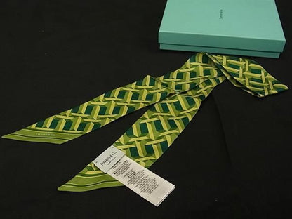 Tiffany & Co Tiffany & Co Twirly 100% Silk All-over Ribbon Scarf For Women In