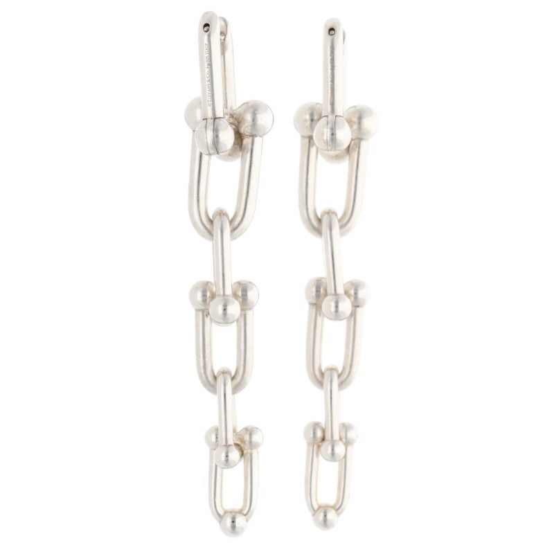 Tiffany & Co Hardwear Hardware Graduated Link Silver Earrings Men's