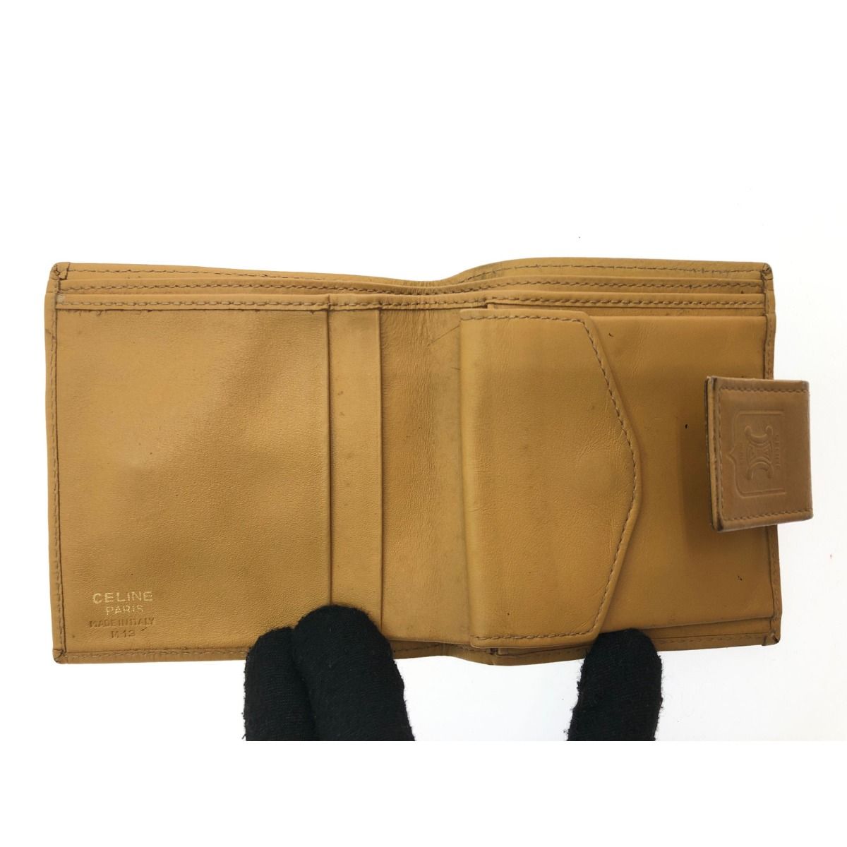 Celine Women's Bifold Wallet Compact Wallet Macadam Brown