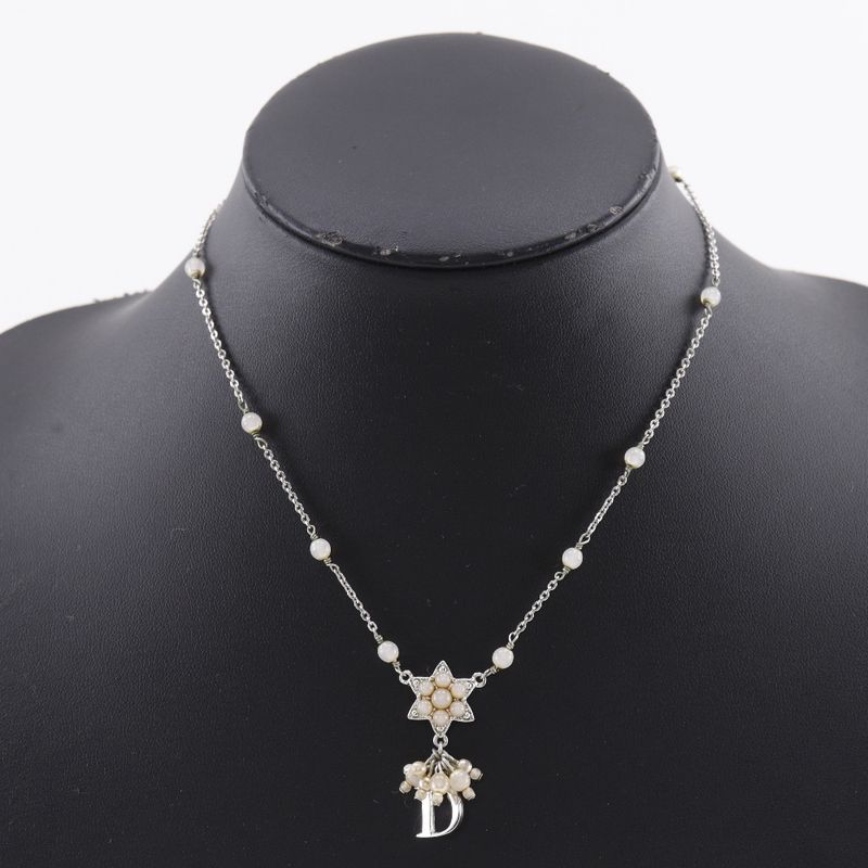 [dior] Christian Dior Star Motif Metal Silver Ladies 7.3g Necklace
