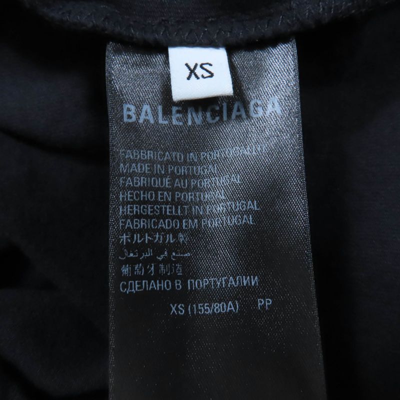 Balenciaga×adidas 23SS 723782 100% Cotton Short Sleeve T-shirt Black XS Genuine