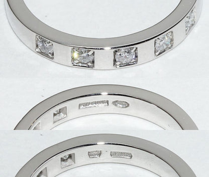 Bulgari Pt950 Ring 5p Of Diamonds (017ct) Marry Me Wedding Ring 3mm (012in)