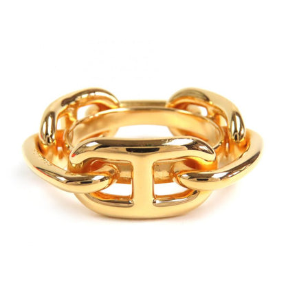 Hermes Lucade Chaine D'ancre Scarf Ring Gold With Box Ladies Large 