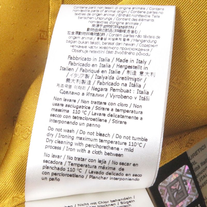 Fendi 2021 Fs0808 100% Silk Logo All Over Zucca Fly Front Long Sleeve Shirt