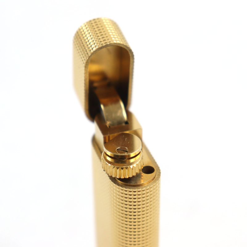 Cartier Diamond Pattern Oval Form Roller Lighter Gold Swiss Made