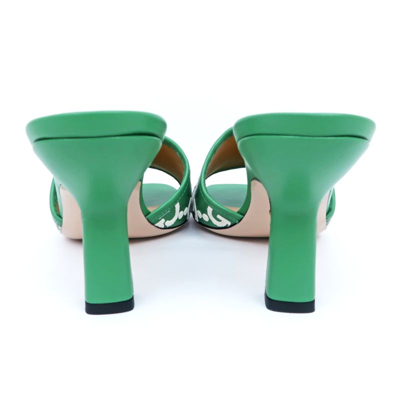 Gucci Adidas Collaboration Sandals Green 722445 Size 40 Mule Heel