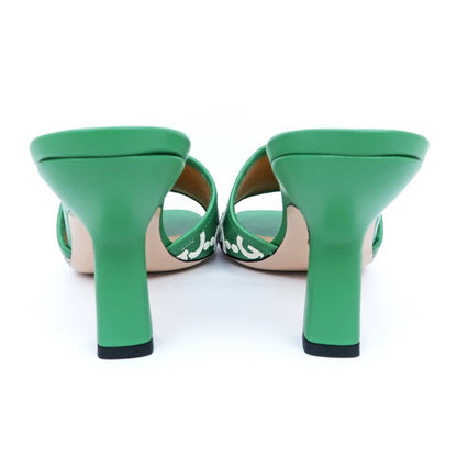 Gucci Adidas Collaboration Sandals Green 722445 Size 40 Mule Heel