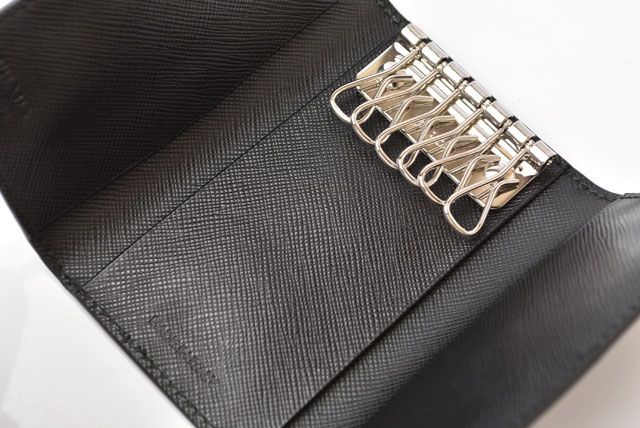 Prada Outlet Key Case Prada Key Holder 2m0025 Saffiano Corner Shape Push