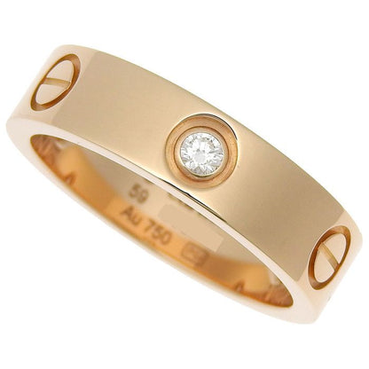 Cartier Love Ring 3P Diamond Classic Model 18K Pink Gold 750 Pink Gold Diamond