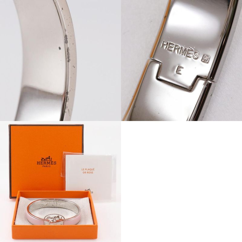 Hermes Click H PM H Bracelet Metal Silver/pink Ladies 36.2g Bangle
