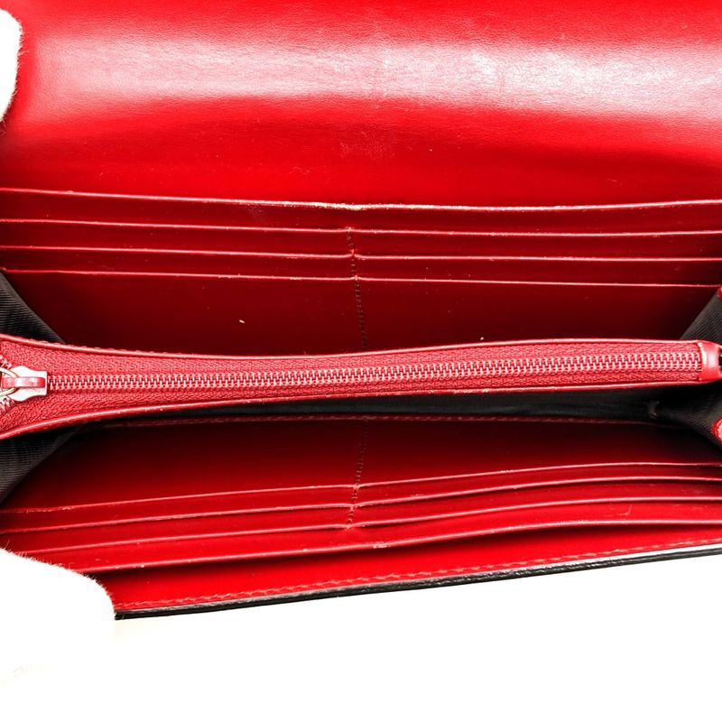 Gucci 388679 Guccissima Wallet Leather Red Women's Fashion Accessories