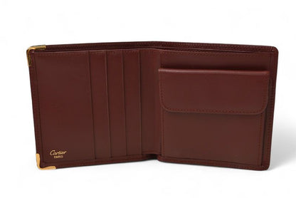 Cartier Unused Fold Wallet Vintage Cartier Men's Must De Cartier Bordeaux