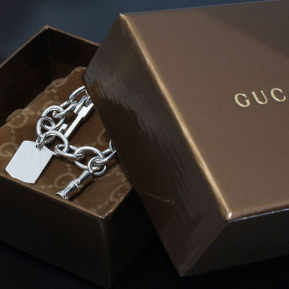 Gucci Multi Logo Motif Bracelet SV 925 Box B9856