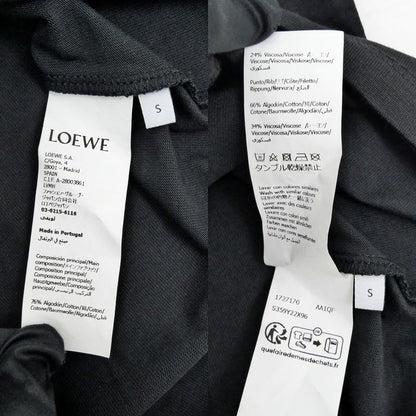 Loewe Short Sleeve Small Fit T-shirt Black S Size S359y22x96 Cotton