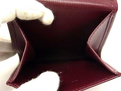 Cartier Must Line Leather Coin Case Coin Purse Ladies Men's Bordeaux