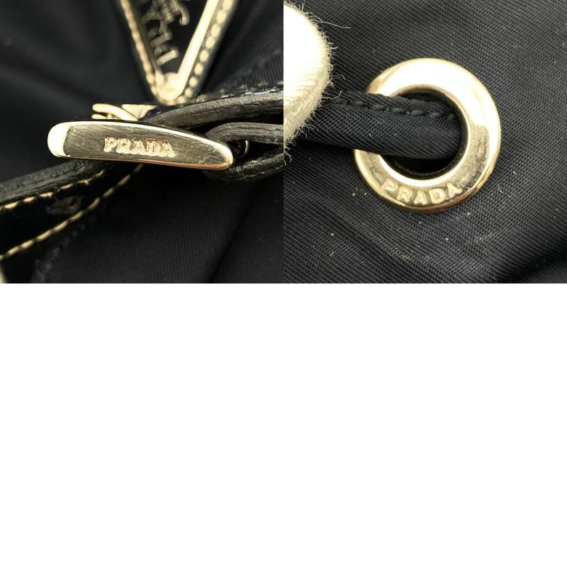 Prada Backpack Daypack Navy Nylon/leather Triangle Logo Triangle Logo Women's