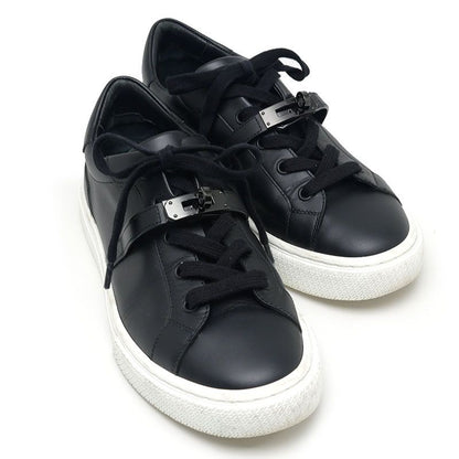Hermes Day Low Cut Sneakers 38 Leather Black