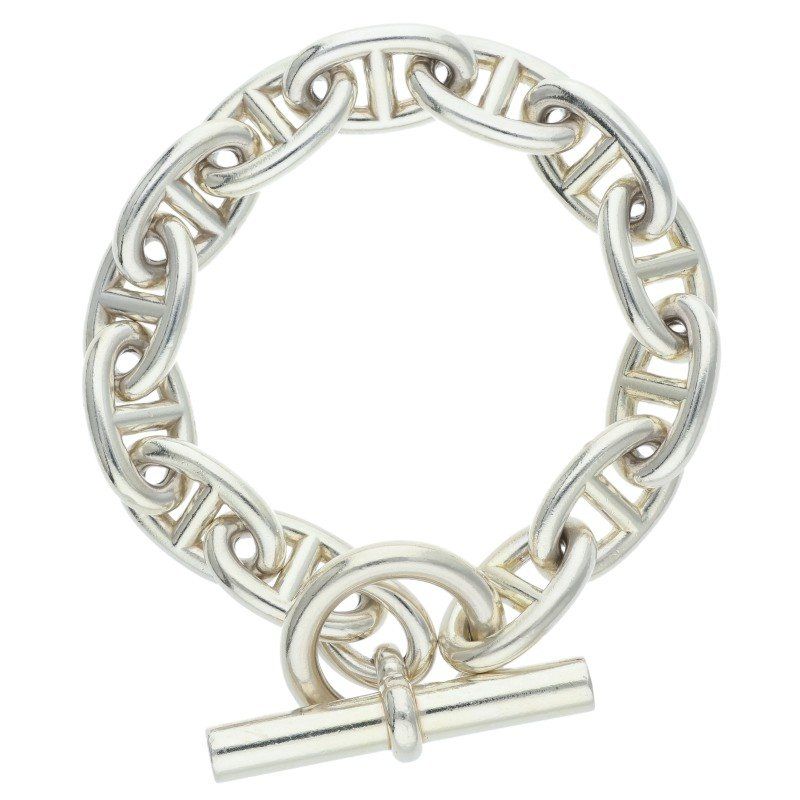 Hermes Chaine D'ancre TGM Chaine D'ancre TGM Silver Bracelet Men's 13link