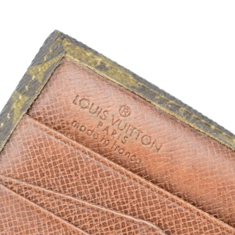 Louis Vuitton LV Logo 2-set Fold Wallet Monogram Leather Brown 01ed973