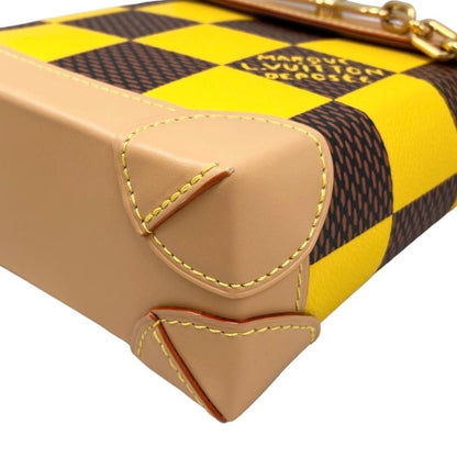 Louis Vuitton Shoulder Bag Nano Steamer N40536 Damier Pop Canvas Yellow Brown