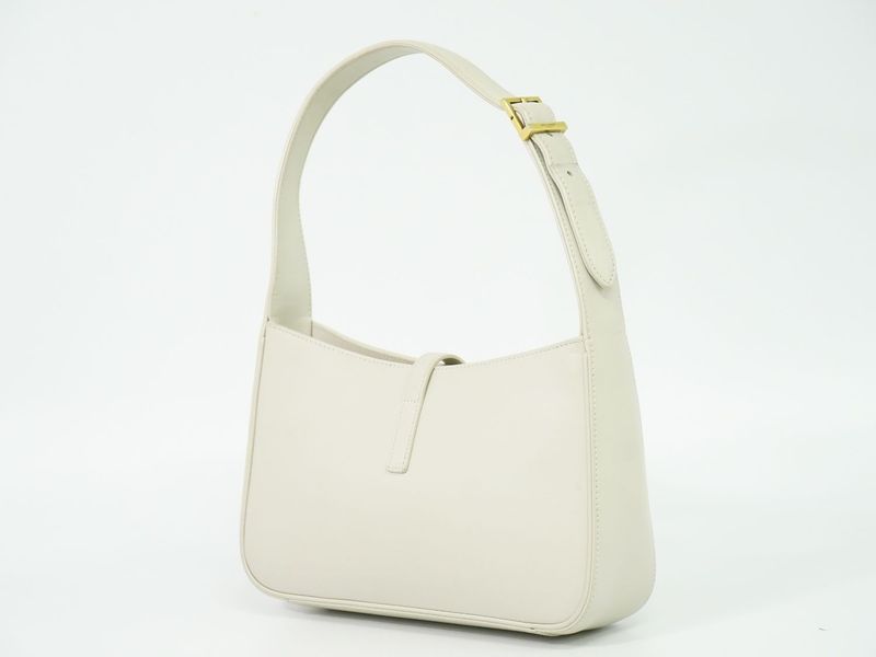 Authentic Saint Laurent Le Saint Cassette Shoulder Bag Leather Ivory 657228 Bag